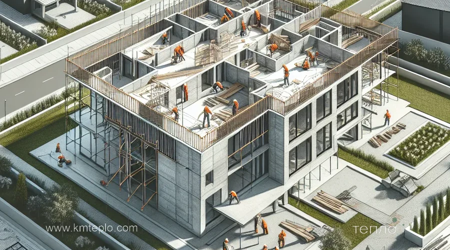 Иллюстрация к разделу «Етапи будівництва будинку з open-space» у статті «Однооб’ємний простір open-space у приватних будинках»